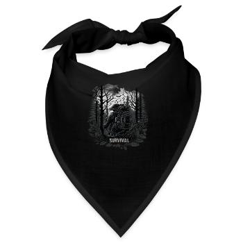 Survival Ausrüstung Pfadfinder Natur Survival-Fan - Bandana - Schwarz - Vorne