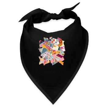 Stoff-Patchwork Nr. 2 - Bandana - Schwarz - Vorne