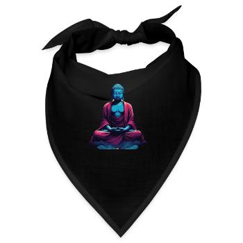 Blauer Buddha in Meditation Versenkung Dualität - Bandana - Schwarz - Vorne