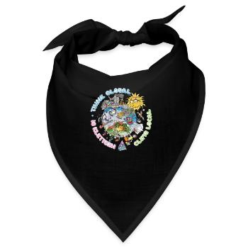 Think Global Climb Local Dunkler Hintergrund - Bandana - Schwarz - Vorne