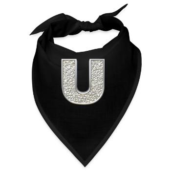 U, letter, initial, monogram, - Bandana - Schwarz - Vorne
