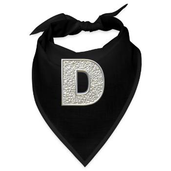 D, letter, letter D, initial, initial D, monogram, - Bandana - Schwarz - Vorne