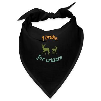 Ich bremse für die Tiere - Bandana - Schwarz - Vorne