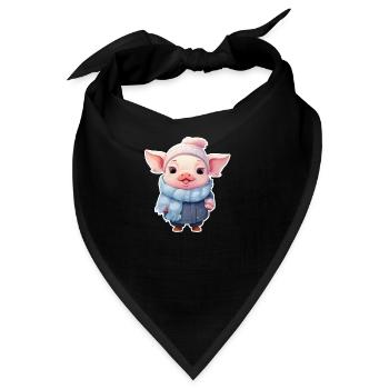 süßem Schweinchen ist kalt - Bandana - Schwarz - Vorne