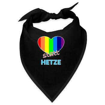 Herz statt Hetze - Bandana - Schwarz - Vorne