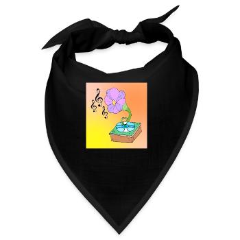 Musikblüte Blumen Surreale Musik Liebhaber Design - Bandana - Schwarz - Vorne