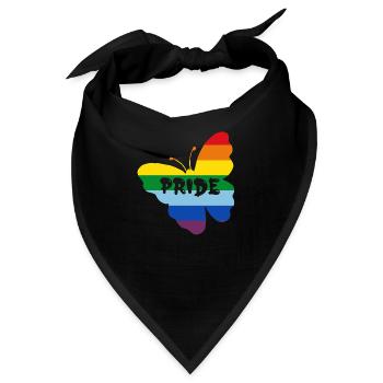 Regenbogenfahne Schmetterling - Bandana - Schwarz - Vorne