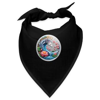 Asiatischer Drachen - Bandana - Schwarz - Vorne