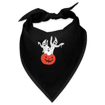 3 Geister in einem Kürbis - Bandana - Schwarz - Vorne