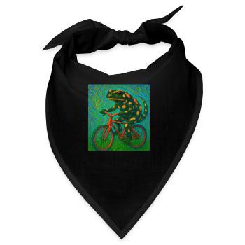 Feuersalamander fährt Fahrrad - Bandana - Schwarz - Vorne