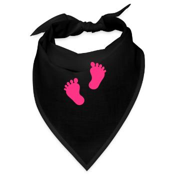 baby - füße - fuß - Bandana - Schwarz - Vorne