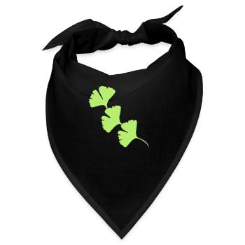 Ginkgo Halbkreis Girlande - Bandana - Schwarz - Vorne