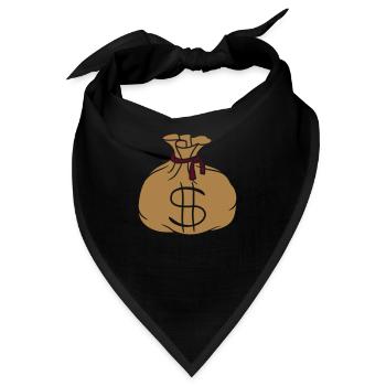 reich cool dollar symbol zeichen geld geldsack rei - Bandana - Schwarz - Vorne