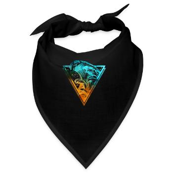 farbige brechende Surfwelle - Bandana - Schwarz - Vorne