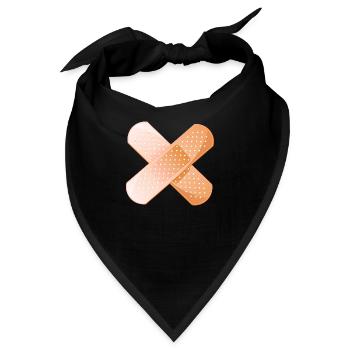 Pflaster-Denken kreuzt - Bandana - Schwarz - Vorne