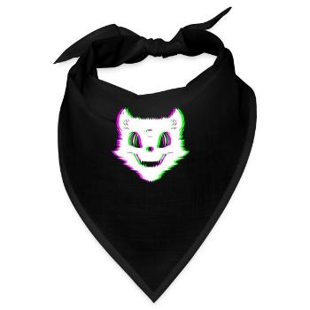 Böse Katze Techno Rave Halloween Trip - Bandana - Schwarz - Vorne