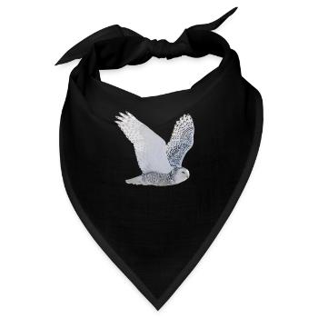 Weisse Eule - Bandana - Schwarz - Vorne
