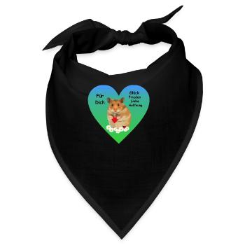 Hamster Menno Herz Mutmacher Motivation - Bandana - Schwarz - Vorne