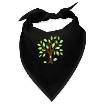 Alphabet-Blattbaum - Bandana - Schwarz - Vorne