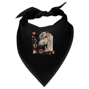 Pferde - Bandana - Schwarz - Vorne
