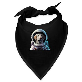 Labrador Astronaut Hund Astronaut Weltall - Bandana - Schwarz - Vorne