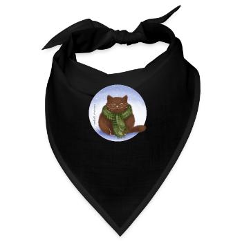 Katze Winter - Bandana - Schwarz - Vorne