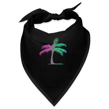 Tropisches Strand Paradies Palmen Regenbogen 6 - Bandana - Schwarz - Vorne