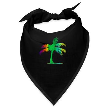 Tropisches Strand Paradies Palmen Regenbogen 4 - Bandana - Schwarz - Vorne