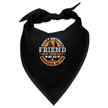 ALLES GUTE ZUM GEBURTSTAG FREUND MÖGE DEIN TAG SO SCHÖN SEIN - Bandana - Schwarz - Vorne
