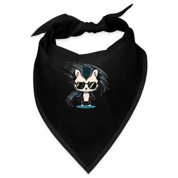 Ein Cooles Stinktier mit Sonnenbrille Comic Look - Bandana - Schwarz - Vorne
