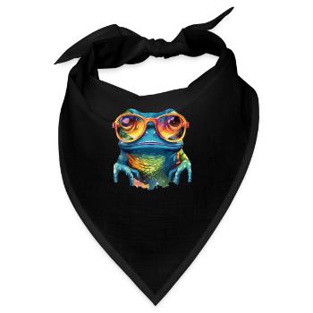 Kik, der bebrillte Frosch - Bandana - Schwarz - Vorne