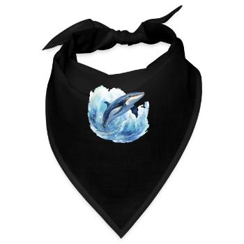 Wal in der Arktis Polarmeer blauer Ozean - Bandana - Schwarz - Vorne