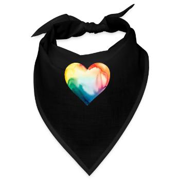 Lgbt Herz Regenbogen - Bandana - Schwarz - Vorne