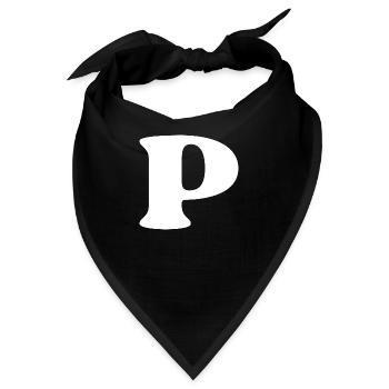 Buchstabe p - Bandana - Schwarz - Vorne
