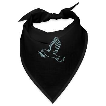 Friedenstaube - Bandana - Schwarz - Vorne
