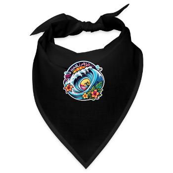 Surfen Strand Palme Sonnenschein Urlaub - Bandana - Schwarz - Vorne