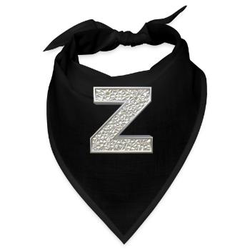 Z, letter, initial, monogram, - Bandana - Schwarz - Vorne