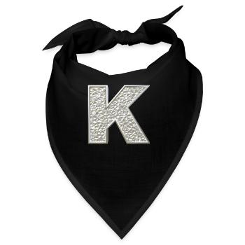 K, letter, letter K, initial, initial K, monogram, - Bandana - Schwarz - Vorne
