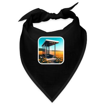 Bus stop in a field. - Bandana - Schwarz - Vorne