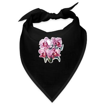 Orchidee - Bandana - Schwarz - Vorne