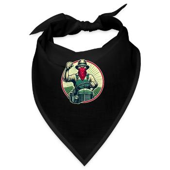 Stikers Farmer auf originalem Oldtimer-Traktor - Bandana - Schwarz - Vorne