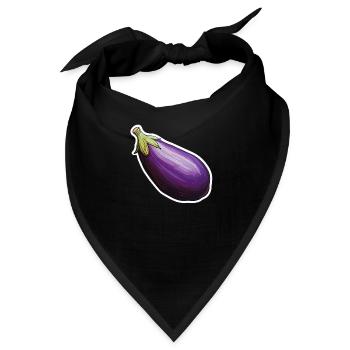 Aubergine violett - Bandana - Schwarz - Vorne