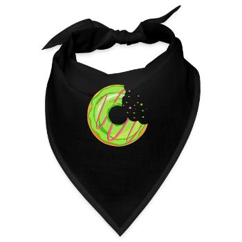 Donut Crunch Eat Metzgergebäck 12036234 Q - Bandana - Schwarz - Vorne
