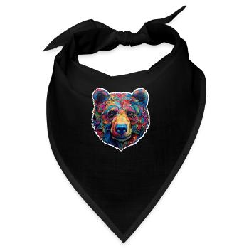 Bär psychedelisch - Bandana - Schwarz - Vorne