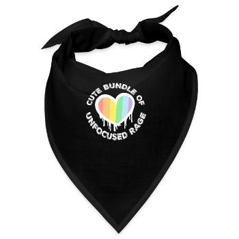 Lustiges niedliches Bündel von unfokussiertem Wut-Regenbogen-Goth - Bandana - Schwarz - Vorne