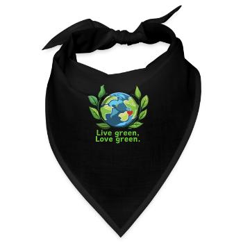 Lebe grün, liebe grün. - Bandana - Schwarz - Vorne