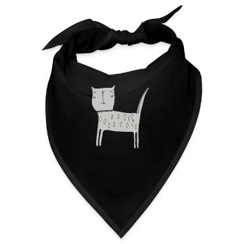 katze grau - Bandana - Schwarz - Vorne