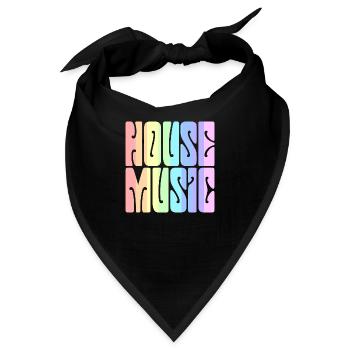 House-Musik - Pastel Rainbow - Bandana - Schwarz - Vorne