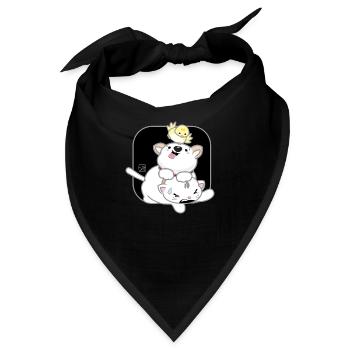 Hund koreanisch - japanischer Stil 12 - Bandana - Schwarz - Vorne