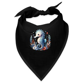 Seepferd Seepferdchen - Bandana - Schwarz - Vorne